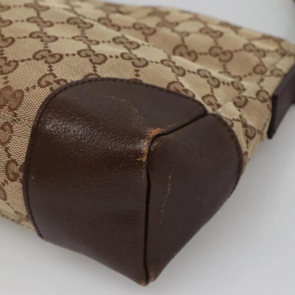 GUCCI GG Canvas Shoulder Bag Beige Silver - Picture 8 of 14